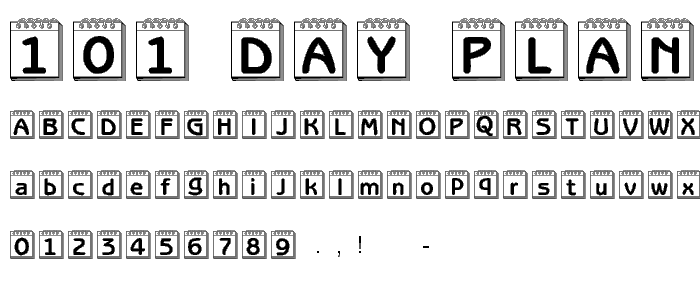 101! Day Planner font